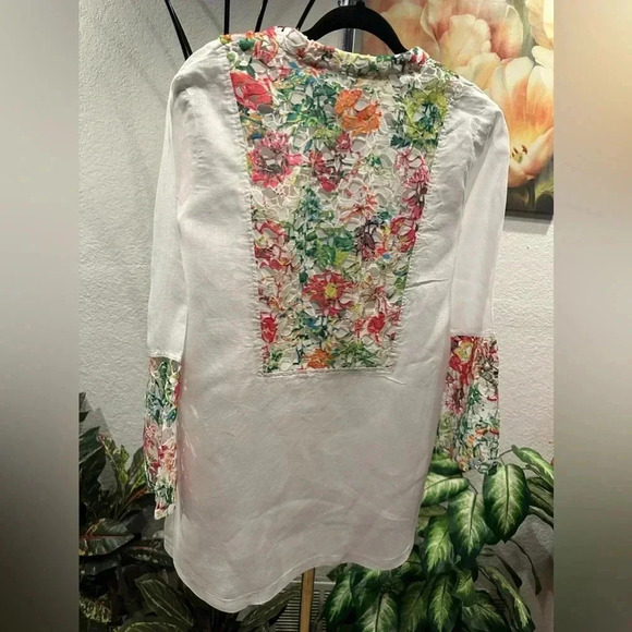 Soft Sorroundings floral lace details blouse size M - Picture 3 of 9